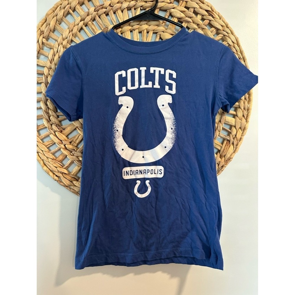 NFL Kids Royal Blue Colts Short Sleeve Tee with White Logo